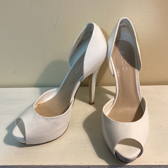 Aldo white peep toe heels - Picture 2 of 7